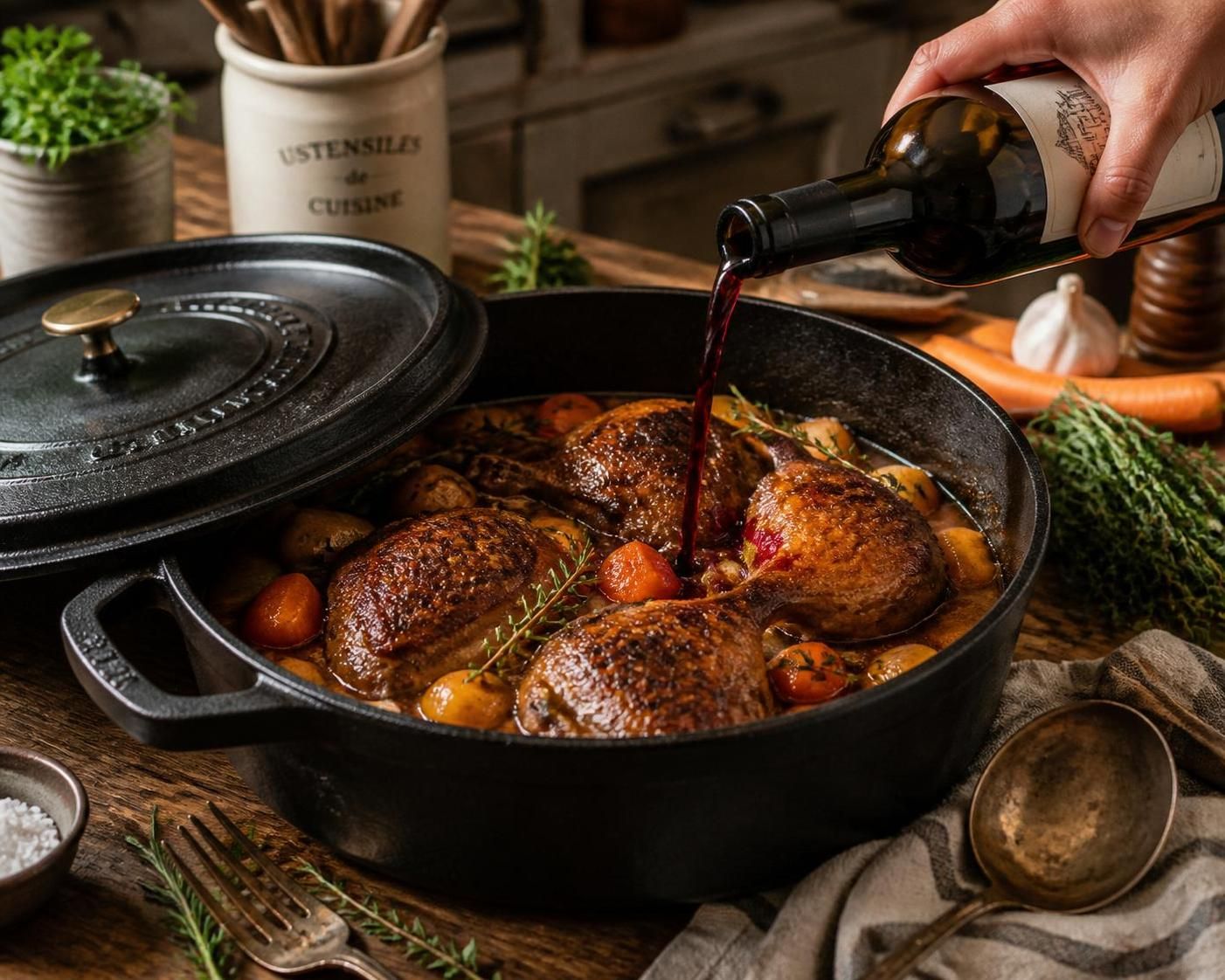 découvrez le temps de cuisson idéal des cuisses de canard dans une cocotte en fonte grâce à notre guide pratique pour une viande tendre et savoureuse.