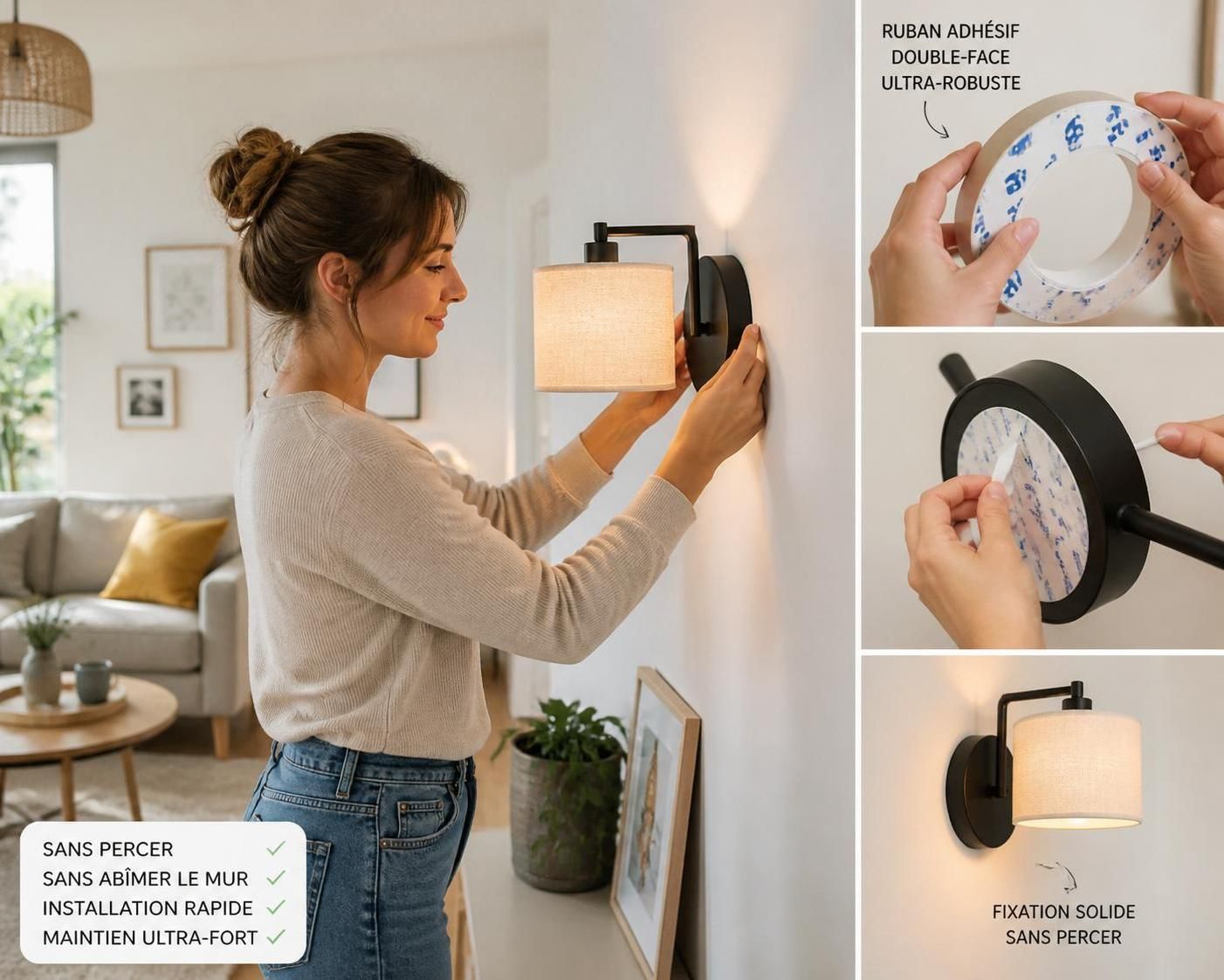 découvrez comment installer une applique murale sans percer facilement en 4 étapes simples, pour une décoration rapide et sans dégâts.