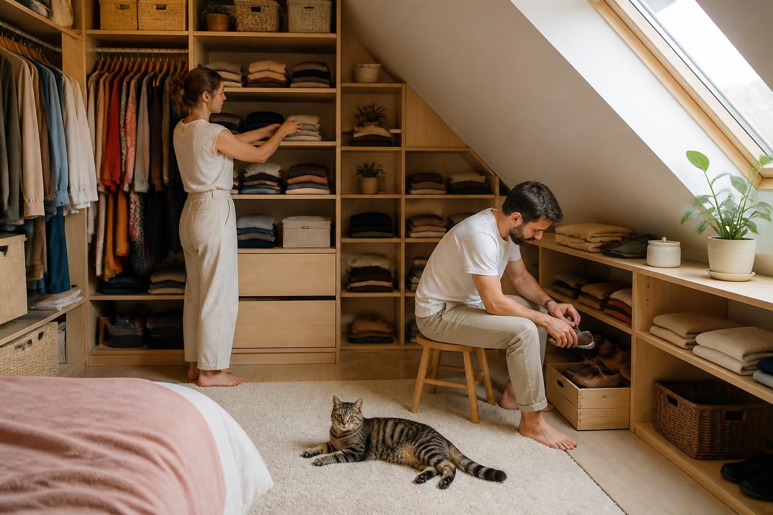 découvrez comment créer facilement un dressing sur mesure sous pente pour optimiser votre espace avec style et fonctionnalité.