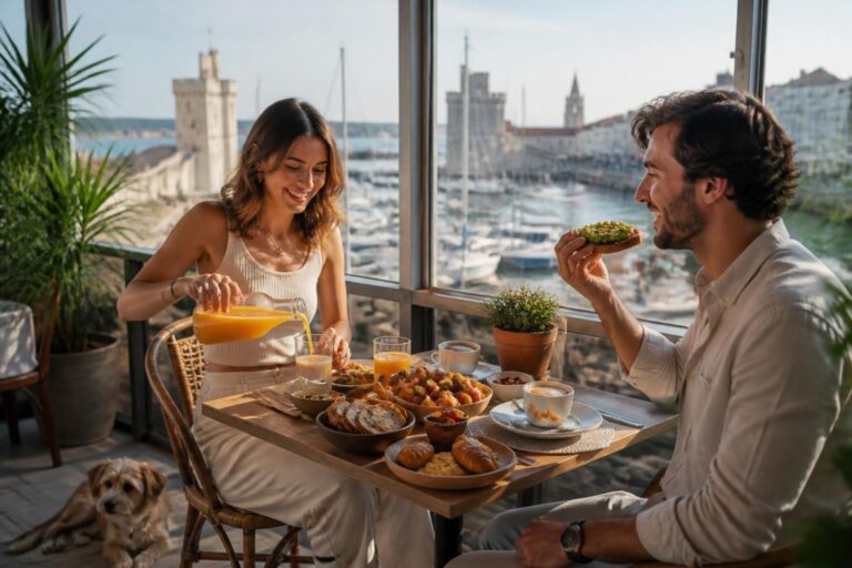 savourez un brunch gourmand au restaurant gaée à la rochelle, offrant une vue panoramique exceptionnelle pour une expérience culinaire unique.