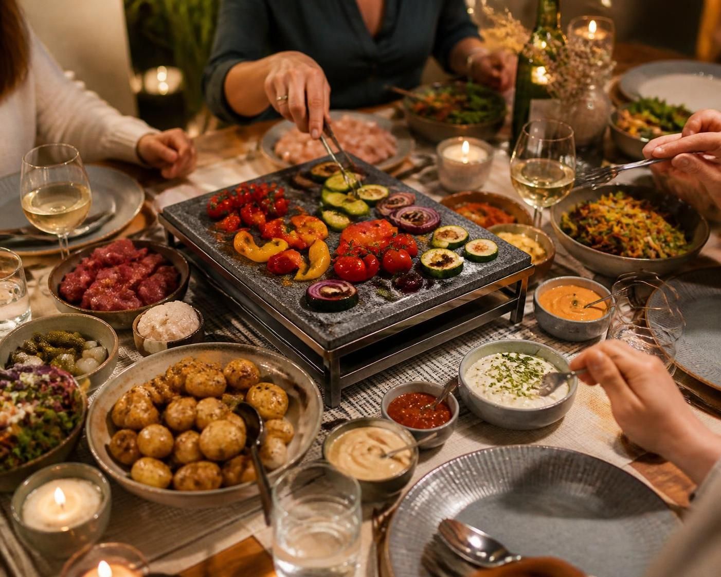 découvrez mes accompagnements préférés pour accompagner une pierrade et réussir parfaitement votre repas convivial et gourmand.