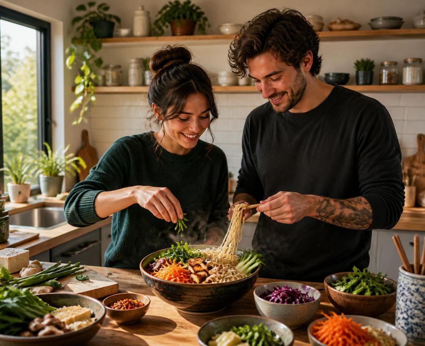 découvrez un ramen végétarien savoureux, prêt en moins de 30 minutes, pour une expérience culinaire rapide et délicieuse.