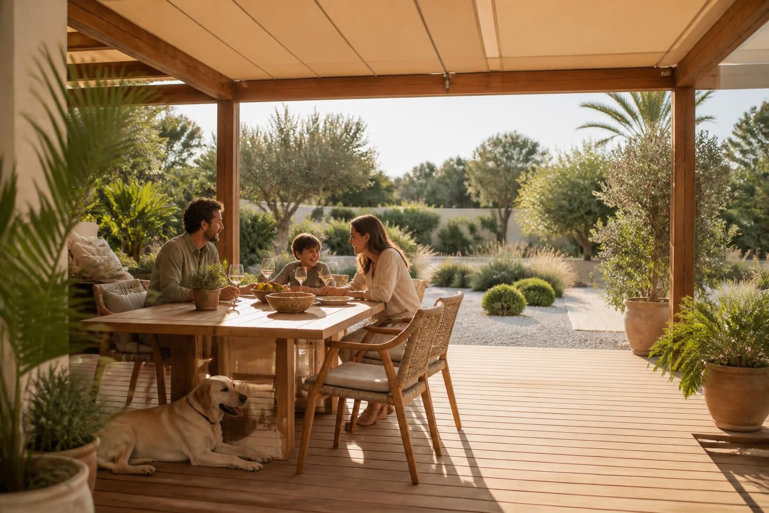 découvrez comment aménager une terrasse de luxe inspirée de la villa alma da comporta avec une pergola élégante et un store banne pour un espace extérieur chic et confortable.