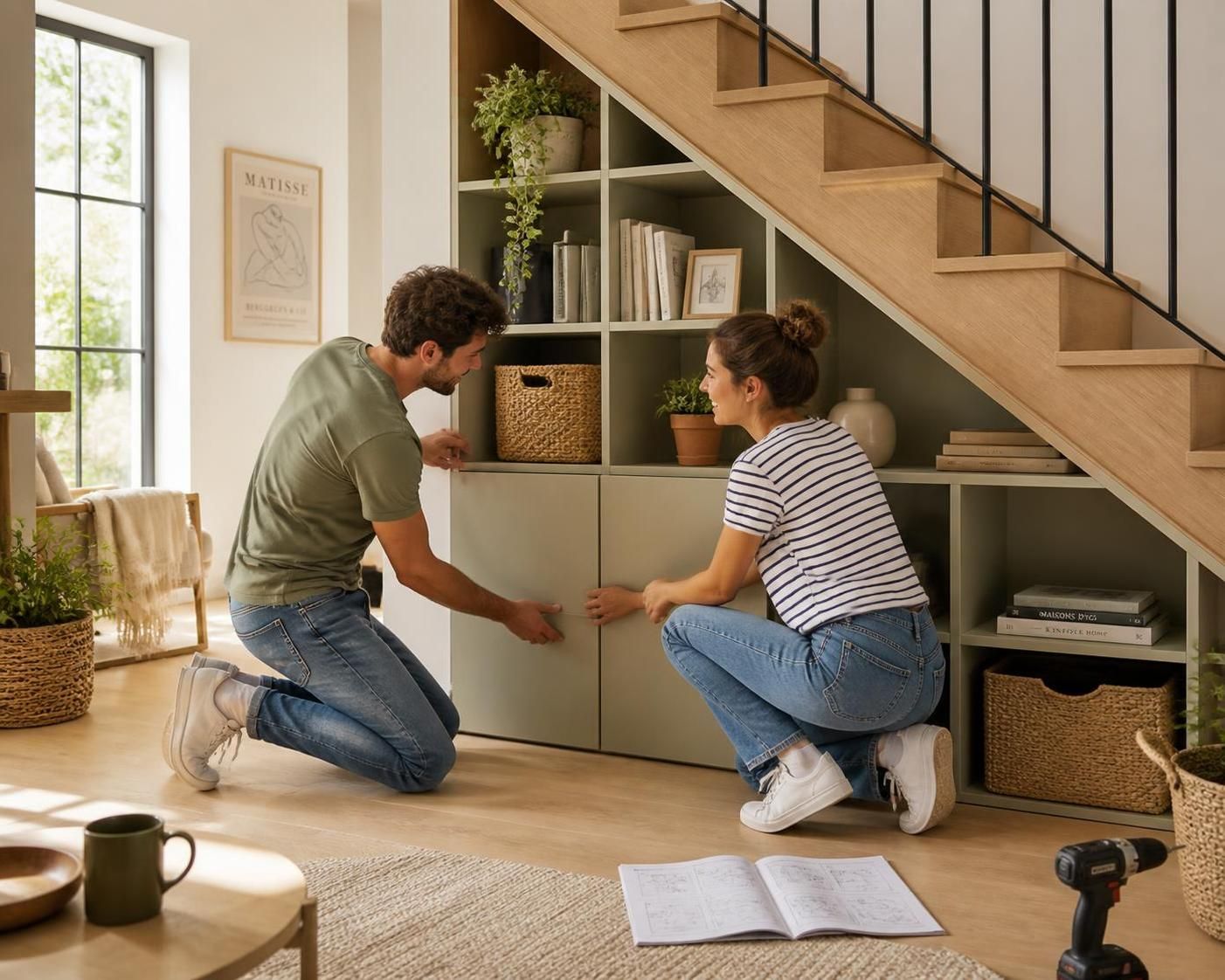 découvrez comment créer facilement un meuble sous escalier sur mesure pour optimiser votre espace avec style et praticité.