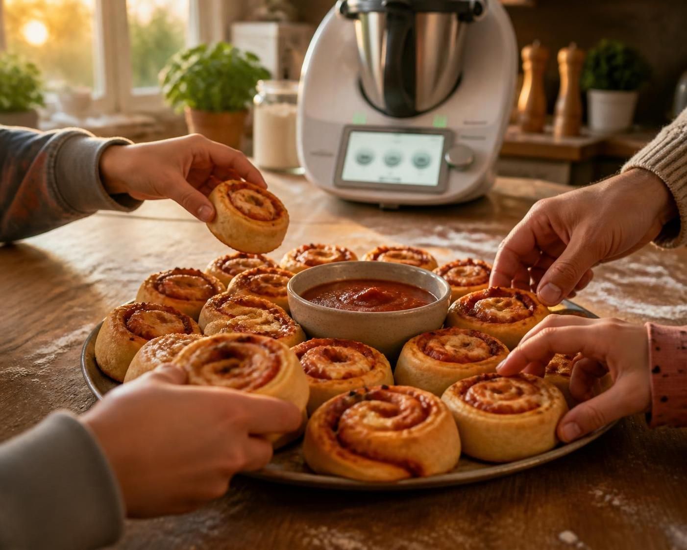découvrez la recette parfaite des pizzaschnecken au thermomix, prêtes en seulement 5 minutes pour un snack savoureux et rapide à préparer.
