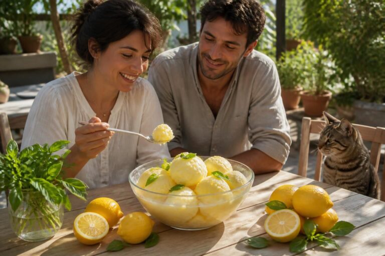 découvrez notre recette facile de sorbet citron basilic, un dessert glacé rafraîchissant et original parfait pour les journées chaudes.