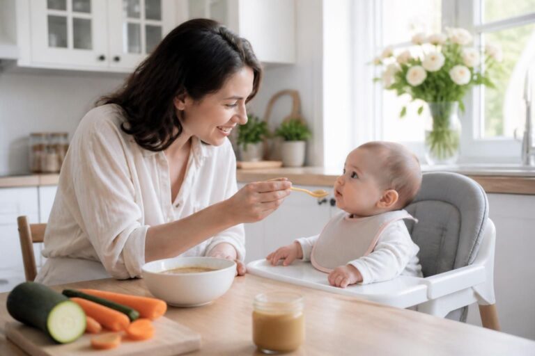 découvrez une recette simple et sûre de purée pour bébé de 4 mois afin de réussir les premières cuillères de votre tout-petit en toute tranquillité.