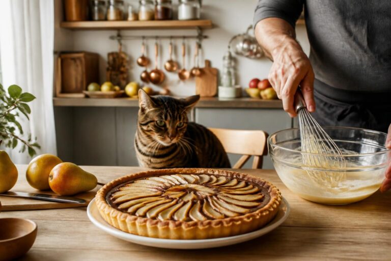 découvrez la recette gourmande de la tarte poire chocolat de cyril lignac, expliquée pas à pas pour réussir un dessert délicieux et élégant.